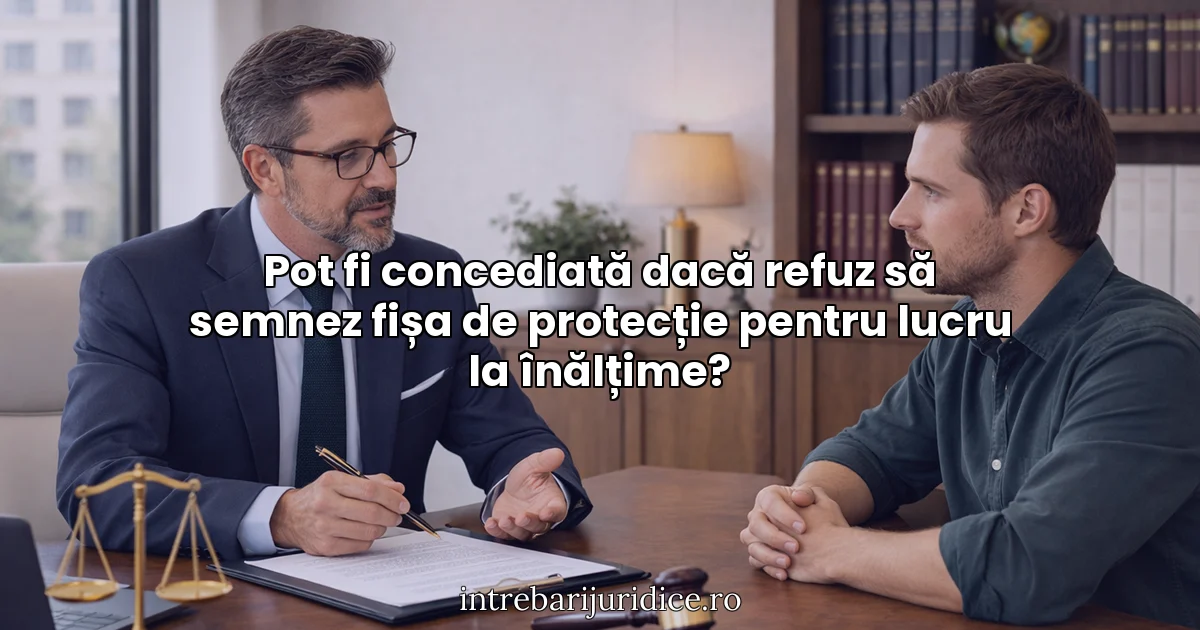 Pot fi concediată dacă refuz să semnez fișa de protecție pentru lucru la înălțime?