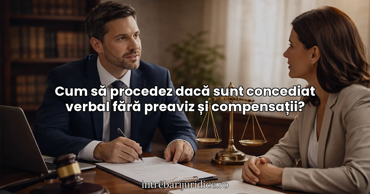 Cum să procedez dacă sunt concediat verbal fără preaviz și compensații?
