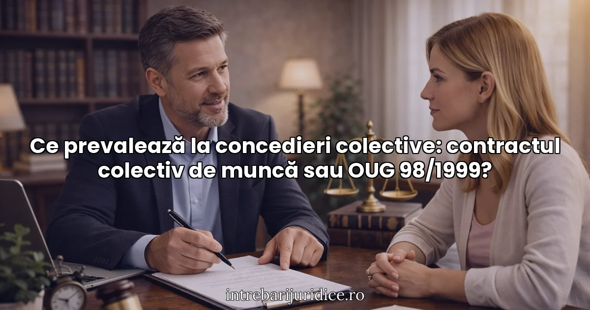 Ce prevalează la concedieri colective: contractul colectiv de muncă sau OUG 98/1999?