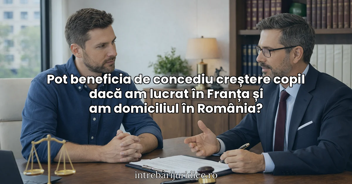 Pot beneficia de concediu creștere copil dacă am lucrat în Franța și am domiciliul în România?