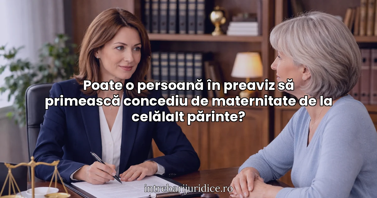 Poate o persoană în preaviz să primească concediu de maternitate de la celălalt părinte?