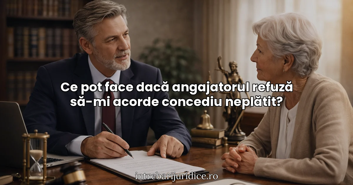 Ce pot face dacă angajatorul refuză să-mi acorde concediu neplătit?