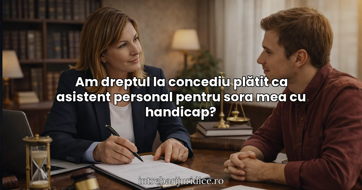 Am dreptul la concediu plătit ca asistent personal pentru sora mea cu handicap?