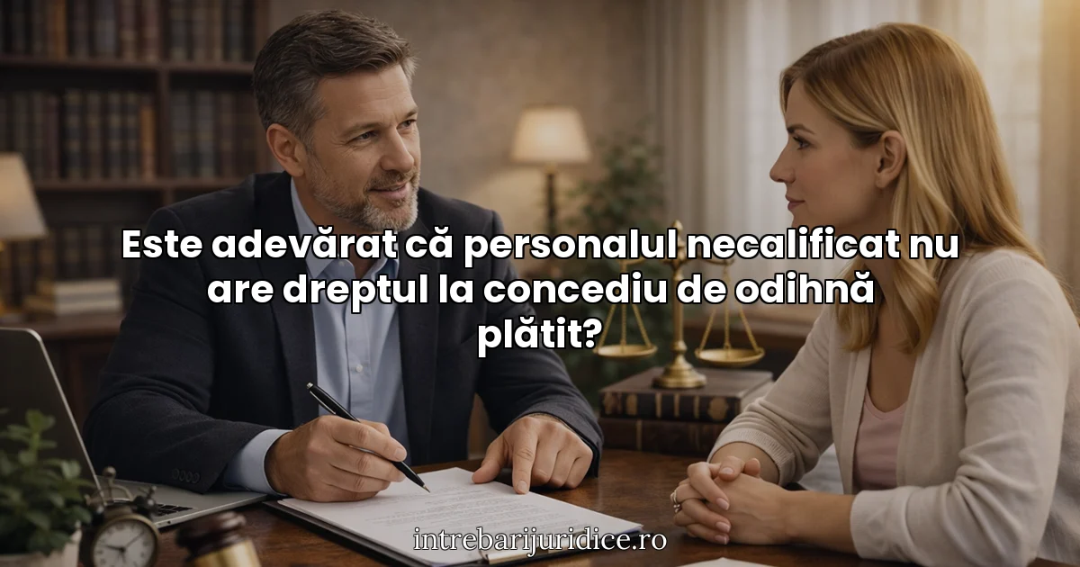 Este adevărat că personalul necalificat nu are dreptul la concediu de odihnă plătit?