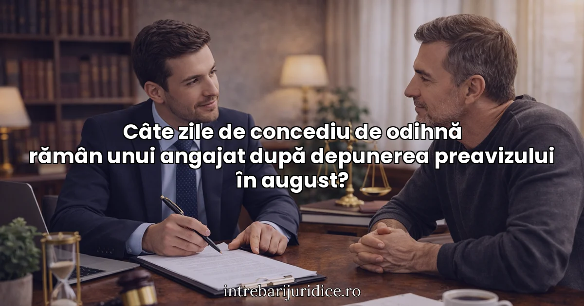 Câte zile de concediu de odihnă rămân unui angajat după depunerea preavizului în august?