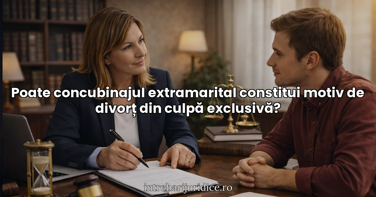 Poate concubinajul extramarital constitui motiv de divorț din culpă exclusivă?