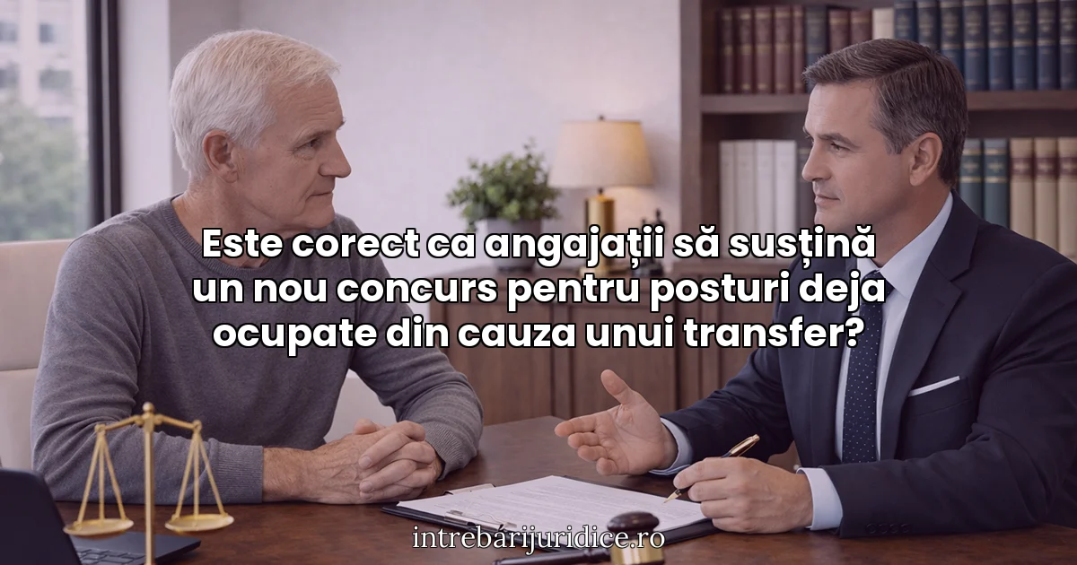 Este corect ca angajații să susțină un nou concurs pentru posturi deja ocupate din cauza unui transfer?