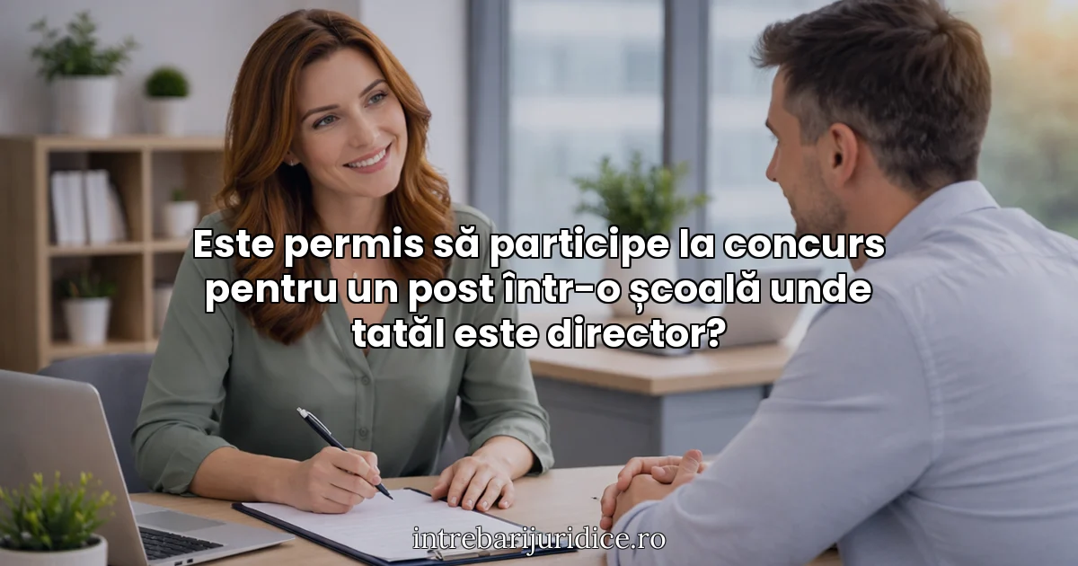 Este permis să participe la concurs pentru un post într-o școală unde tatăl este director?