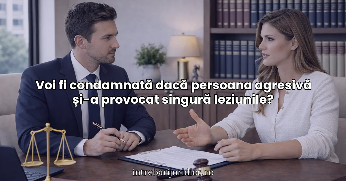 Voi fi condamnată dacă persoana agresivă și-a provocat singură leziunile?