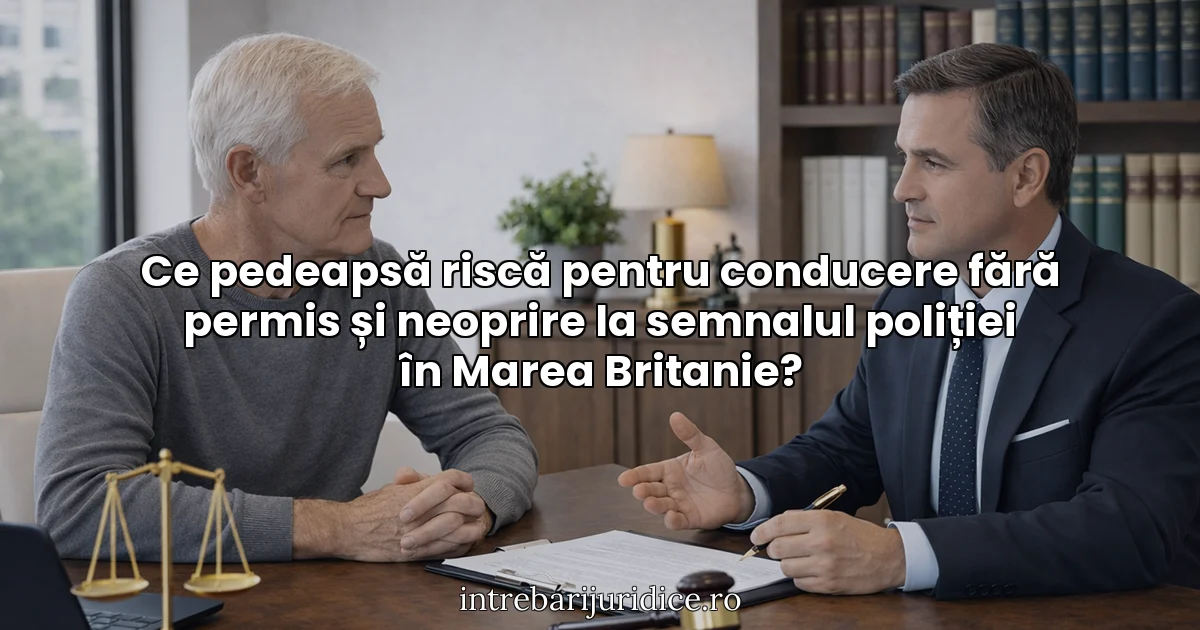 Ce pedeapsă riscă pentru conducere fără permis și neoprire la semnalul poliției în Marea Britanie?