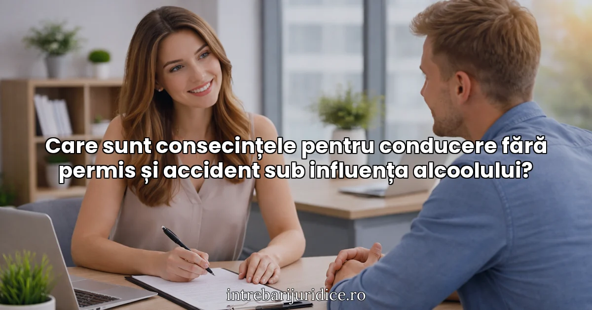 Care sunt consecințele pentru conducere fără permis și accident sub influența alcoolului?