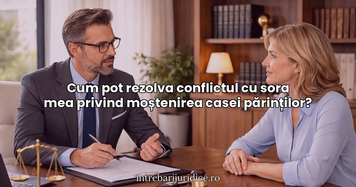 Cum pot rezolva conflictul cu sora mea privind moștenirea casei părinților?
