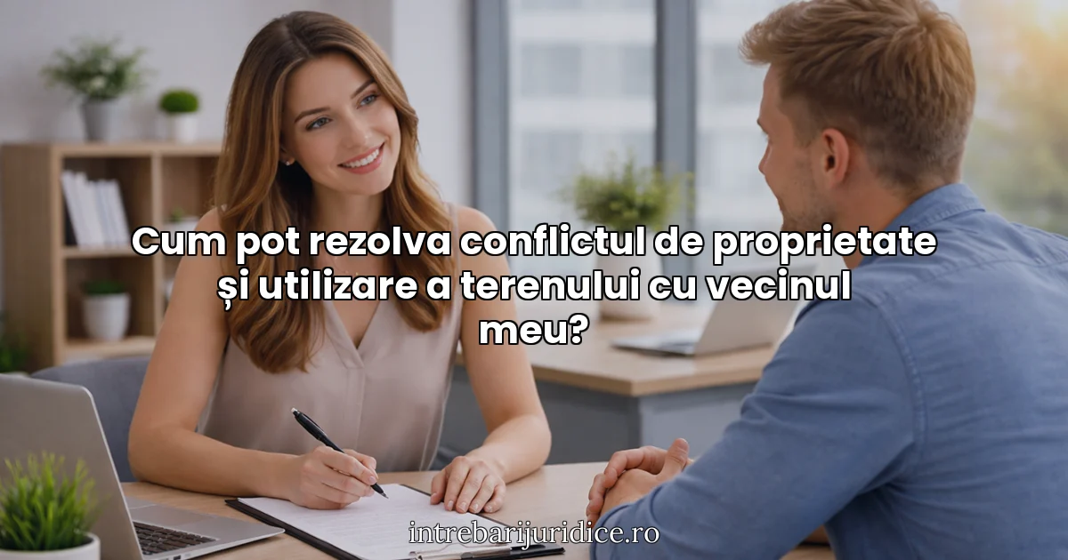 Cum pot rezolva conflictul de proprietate și utilizare a terenului cu vecinul meu?