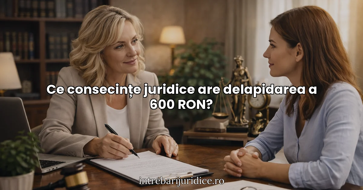 Ce consecințe juridice are delapidarea a 600 RON?