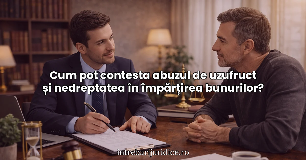 Cum pot contesta abuzul de uzufruct și nedreptatea în împărțirea bunurilor?