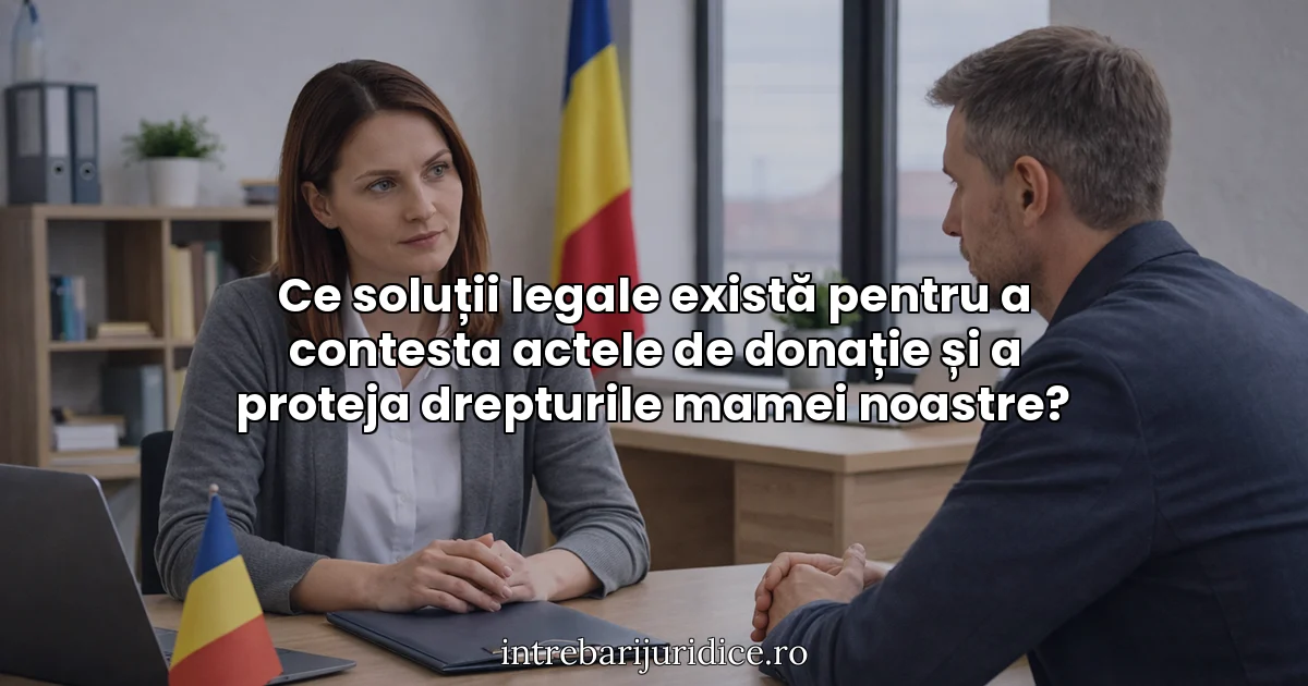 Ce soluții legale există pentru a contesta actele de donație și a proteja drepturile mamei noastre?
