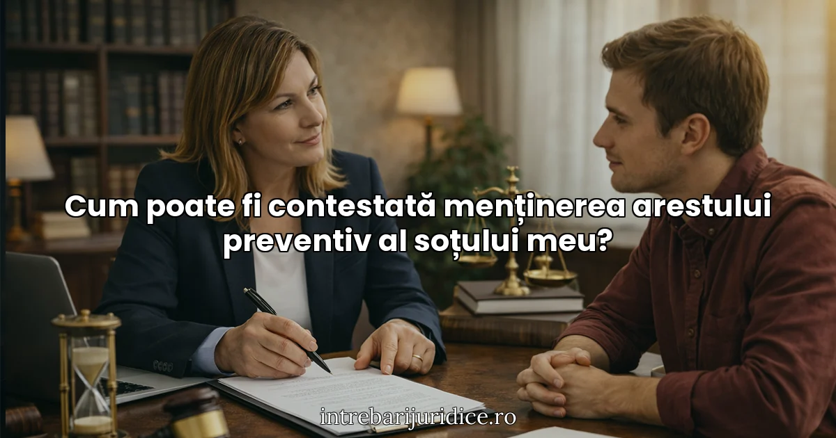 Cum poate fi contestată menținerea arestului preventiv al soțului meu?