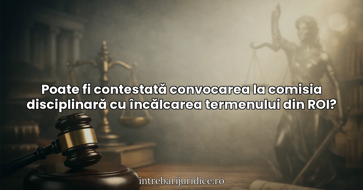 Poate fi contestată convocarea la comisia disciplinară cu încălcarea termenului din ROI?