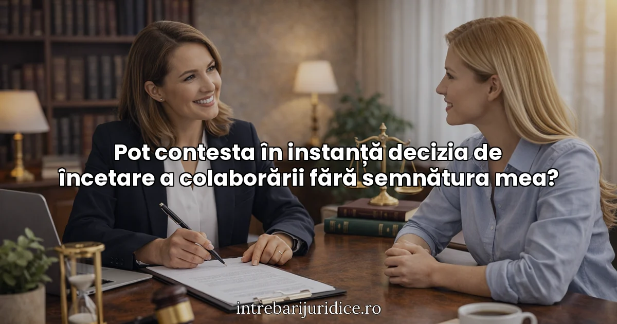 Pot contesta în instanță decizia de încetare a colaborării fără semnătura mea?