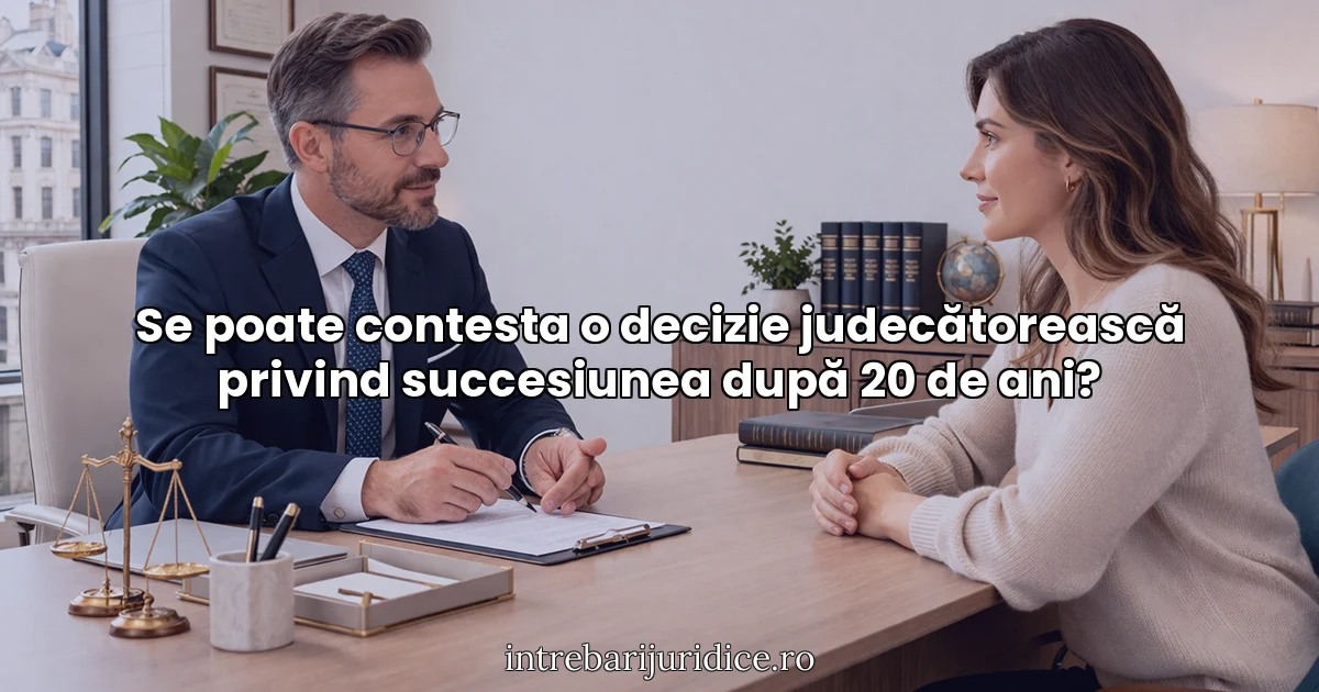 Se poate contesta o decizie judecătorească privind succesiunea după 20 de ani?