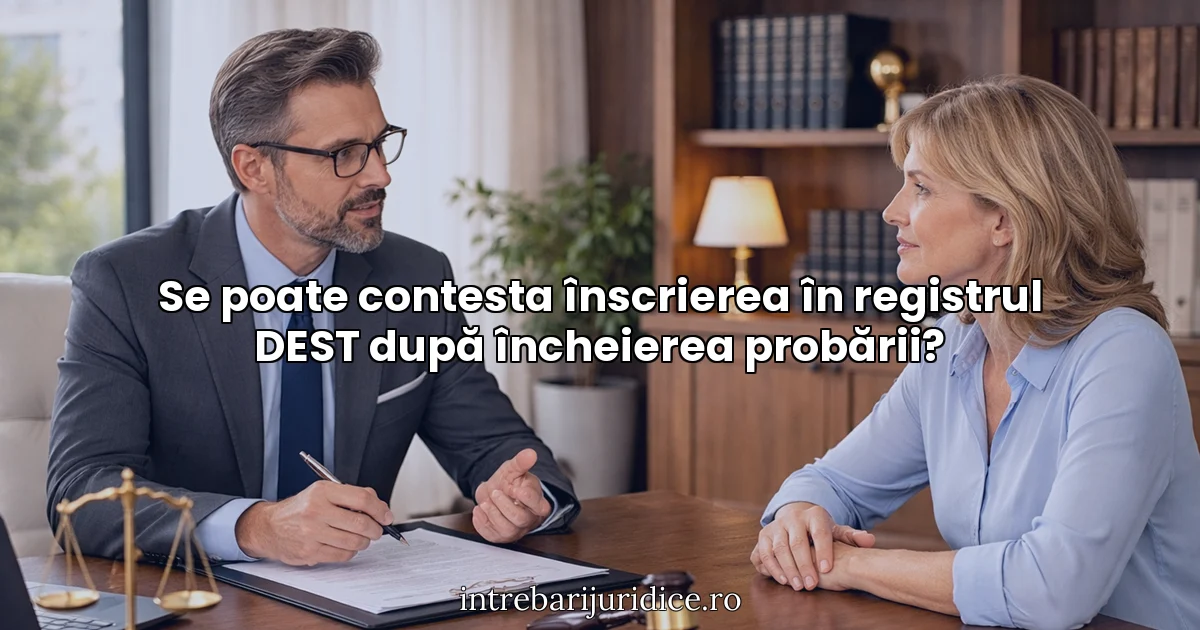 Se poate contesta înscrierea în registrul DEST după încheierea probării?