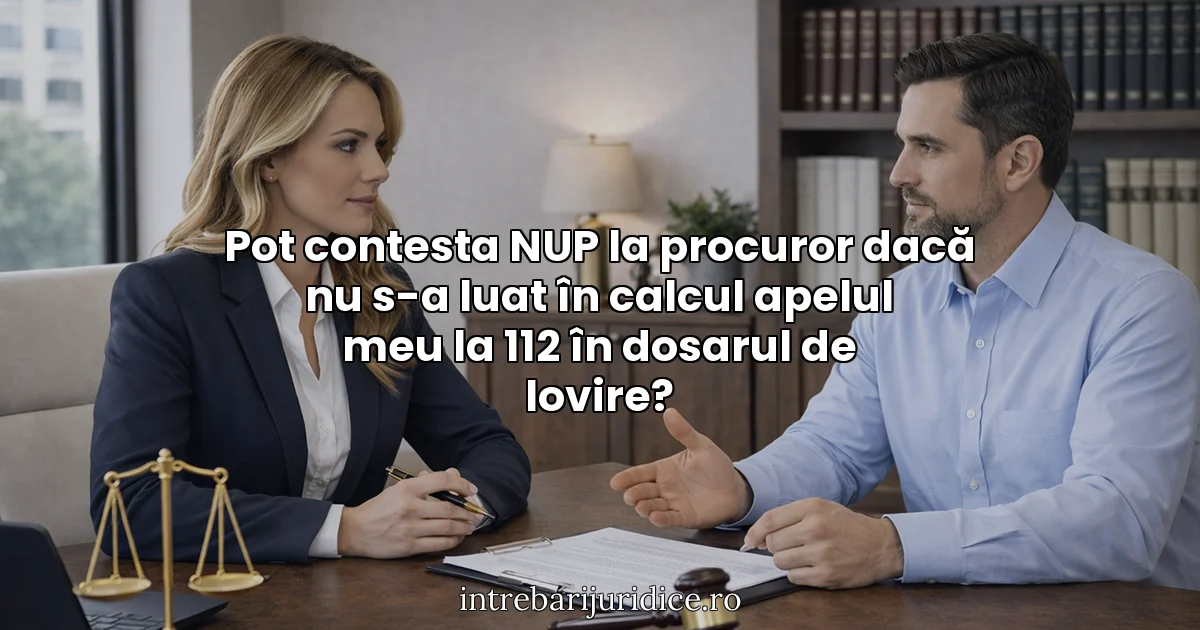 Pot contesta NUP la procuror dacă nu s-a luat în calcul apelul meu la 112 în dosarul de lovire?
