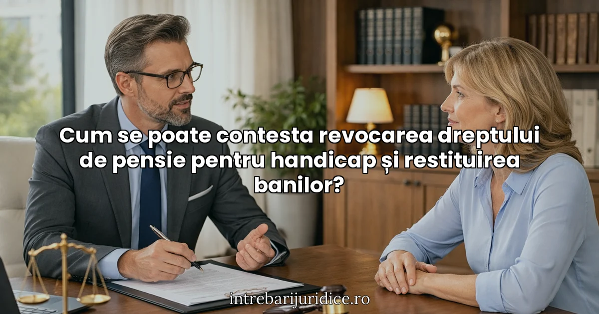 Cum se poate contesta revocarea dreptului de pensie pentru handicap și restituirea banilor?