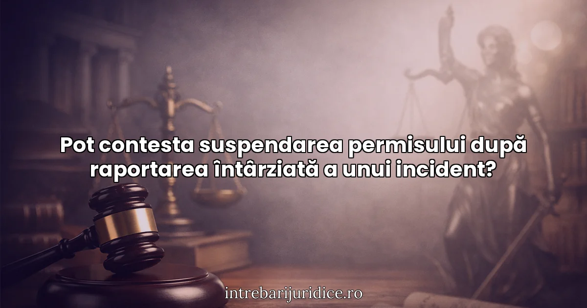 Pot contesta suspendarea permisului după raportarea întârziată a unui incident?