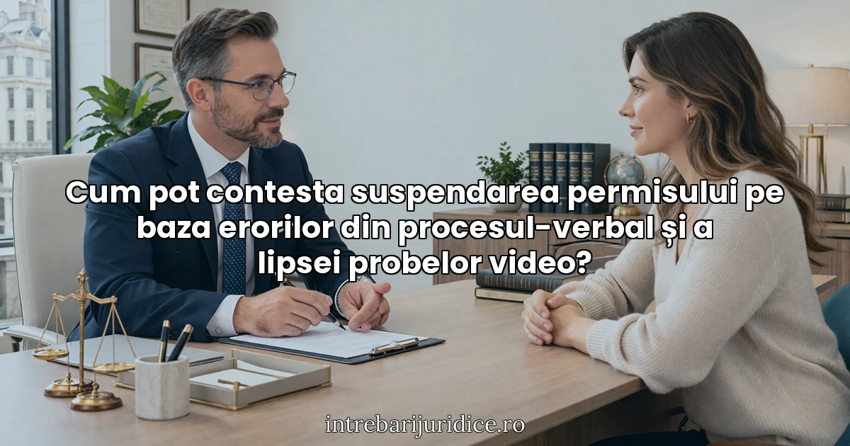 Cum pot contesta suspendarea permisului pe baza erorilor din procesul-verbal și a lipsei probelor video?