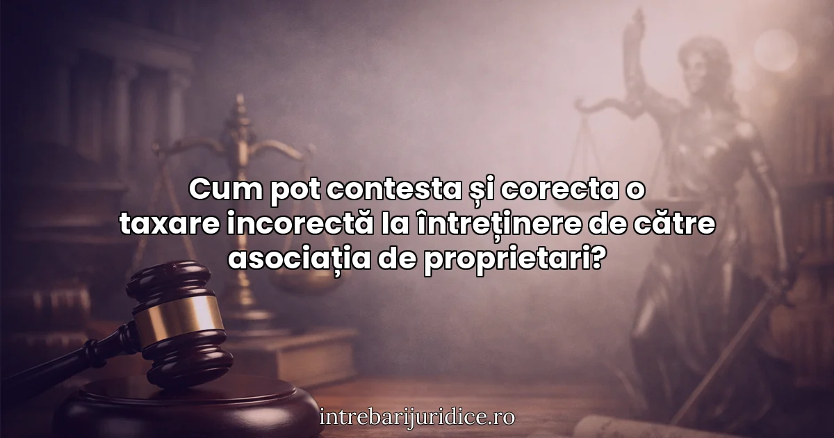 Cum pot contesta și corecta o taxare incorectă la întreținere de către asociația de proprietari?