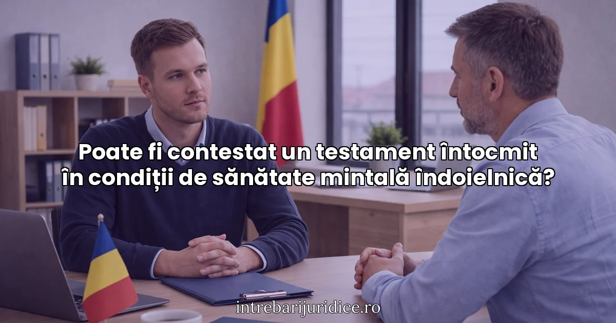 Poate fi contestat un testament întocmit în condiții de sănătate mintală îndoielnică?