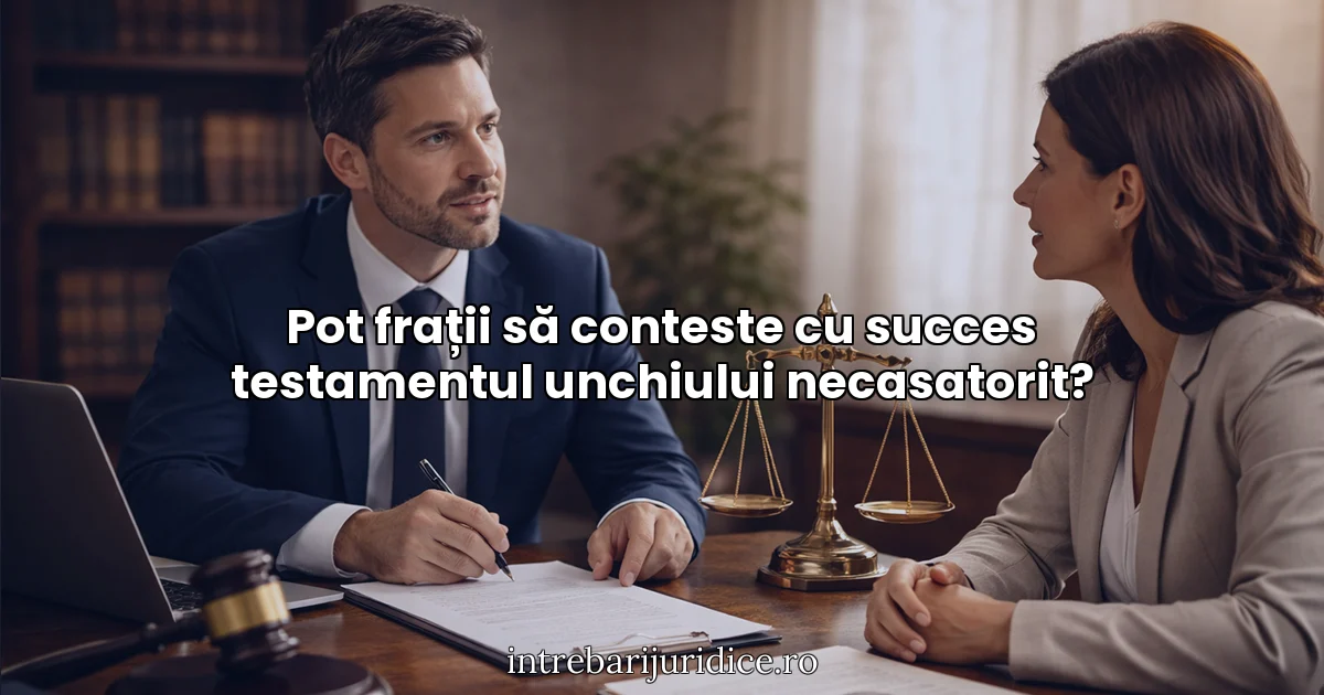 Pot frații să conteste cu succes testamentul unchiului necasatorit?