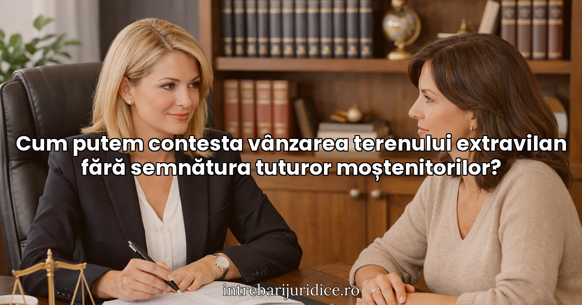 Cum putem contesta vânzarea terenului extravilan fără semnătura tuturor moștenitorilor?