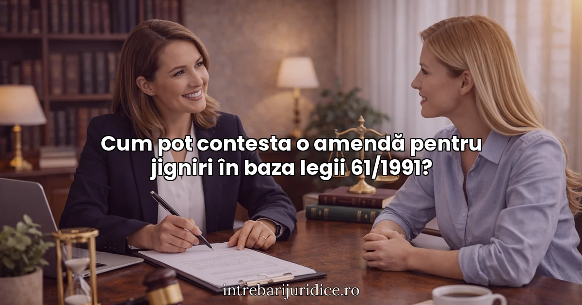 Cum pot contesta o amendă pentru jigniri în baza legii 61/1991?