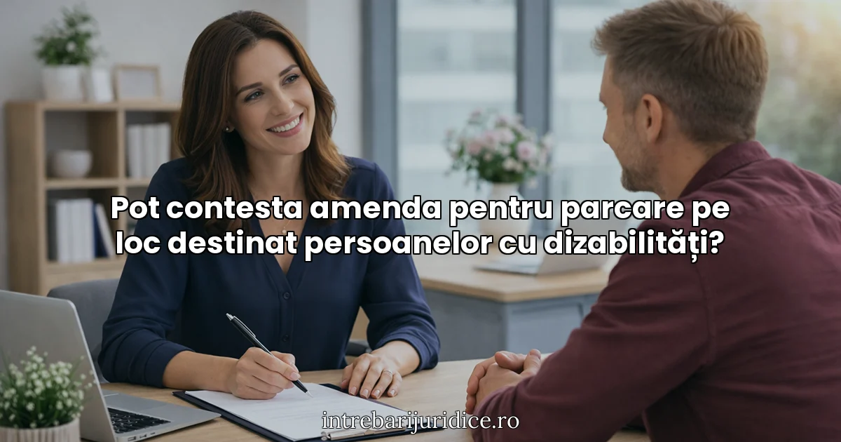 Pot contesta amenda pentru parcare pe loc destinat persoanelor cu dizabilități?