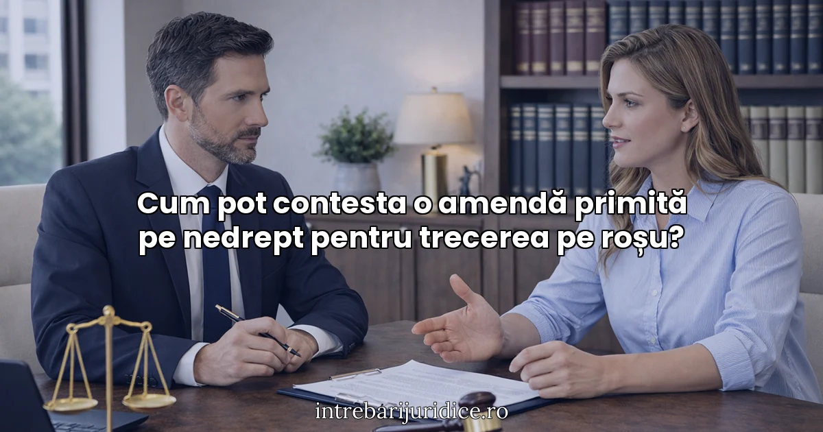 Cum pot contesta o amendă primită pe nedrept pentru trecerea pe roșu?