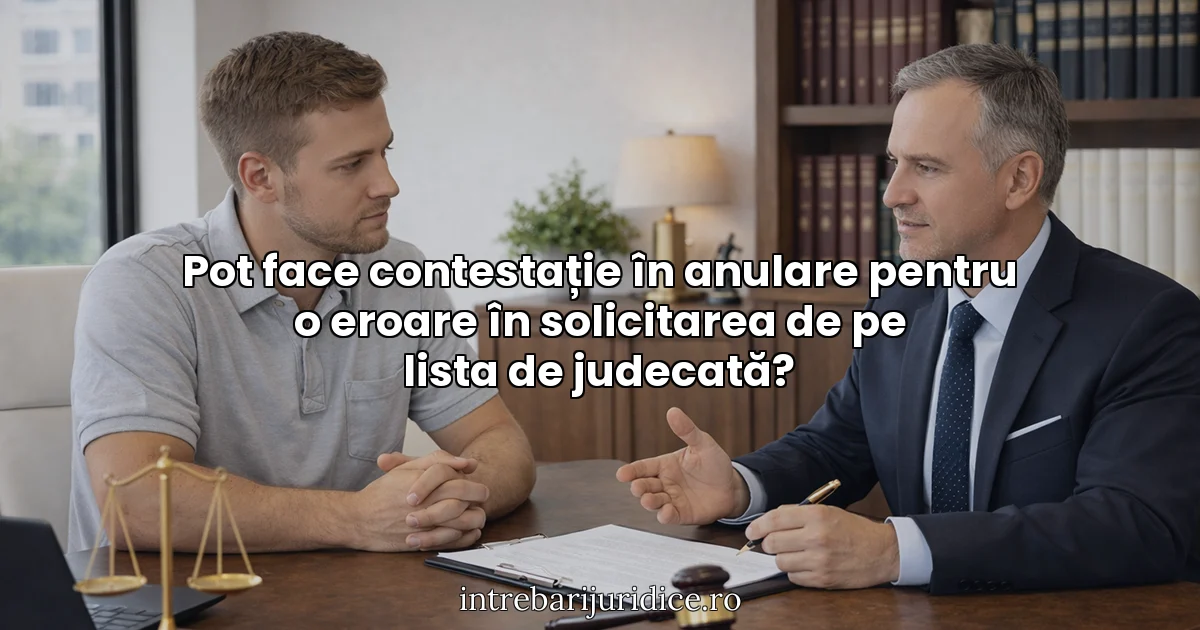 Pot face contestație în anulare pentru o eroare în solicitarea de pe lista de judecată?