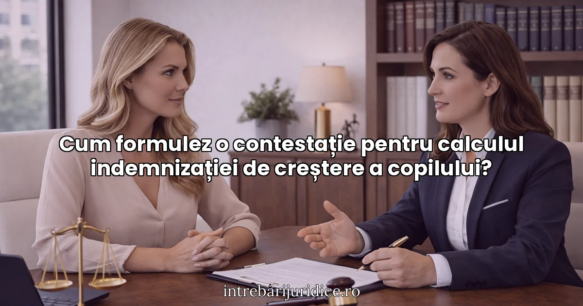 Cum formulez o contestație pentru calculul indemnizației de creștere a copilului?