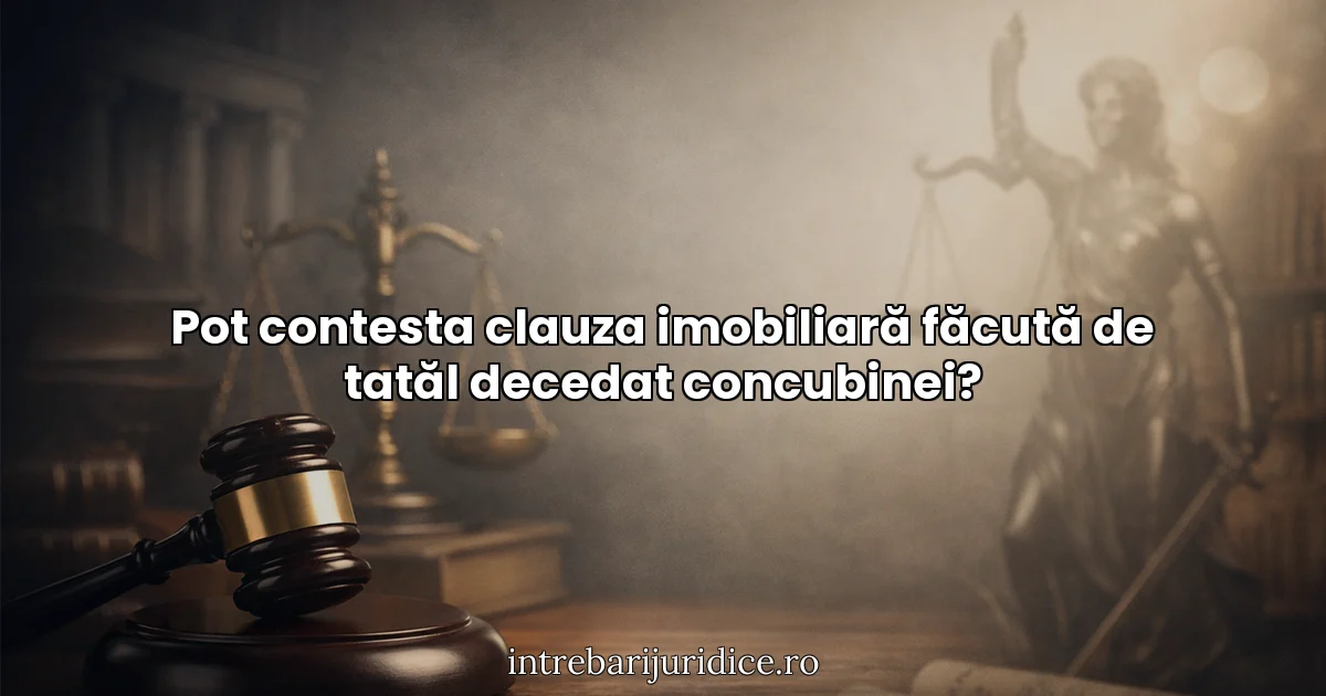 Pot contesta clauza imobiliară făcută de tatăl decedat concubinei?