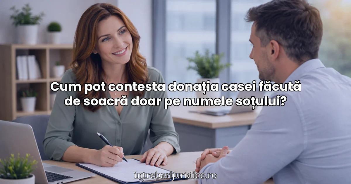 Cum pot contesta donația casei făcută de soacră doar pe numele soțului?