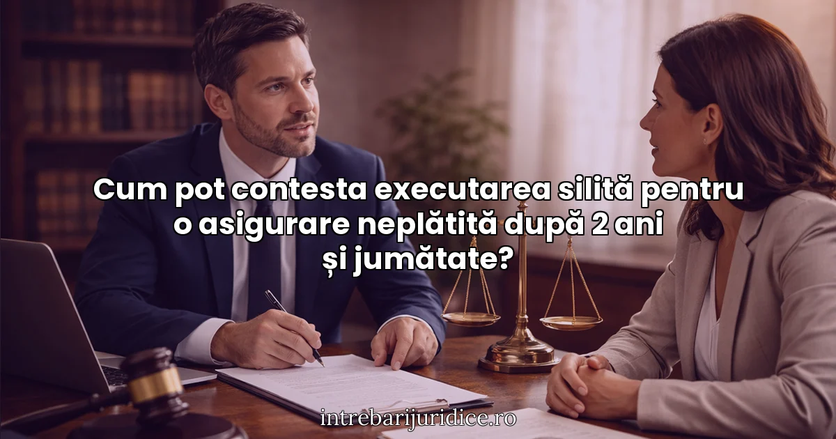 Cum pot contesta executarea silită pentru o asigurare neplătită după 2 ani și jumătate?