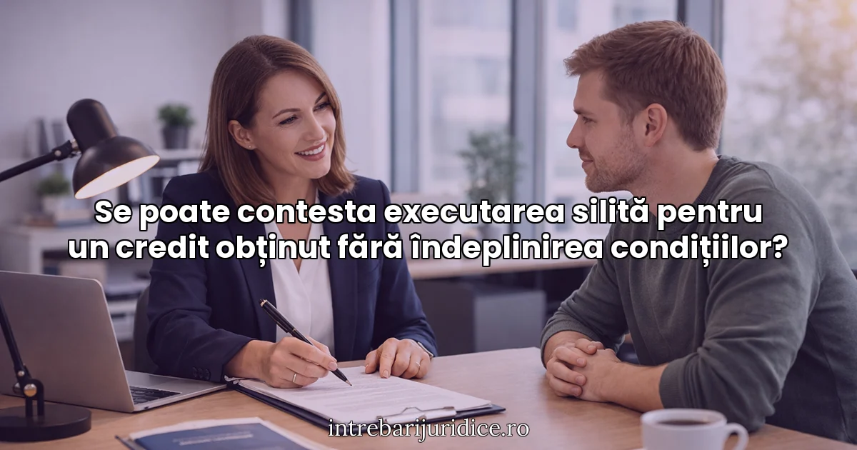 Se poate contesta executarea silită pentru un credit obținut fără îndeplinirea condițiilor?