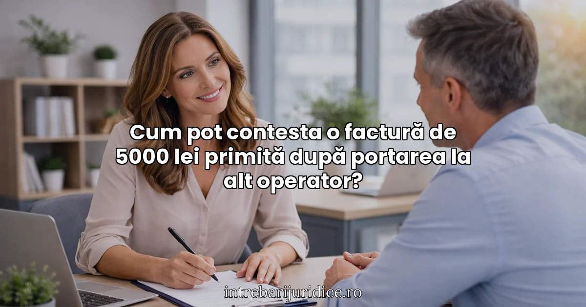 Cum pot contesta o factură de 5000 lei primită după portarea la alt operator?