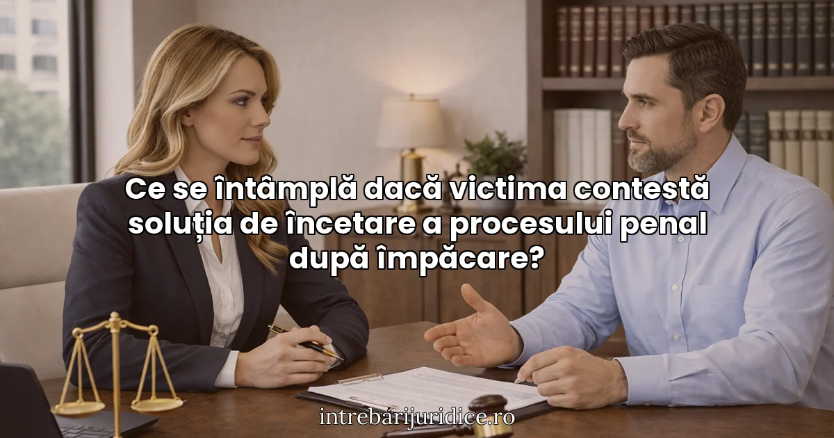 Ce se întâmplă dacă victima contestă soluția de încetare a procesului penal după împăcare?