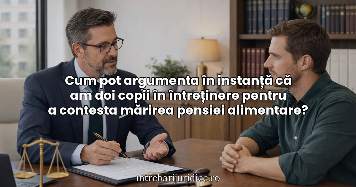 Cum pot argumenta în instanță că am doi copii în întreținere pentru a contesta mărirea pensiei alimentare?