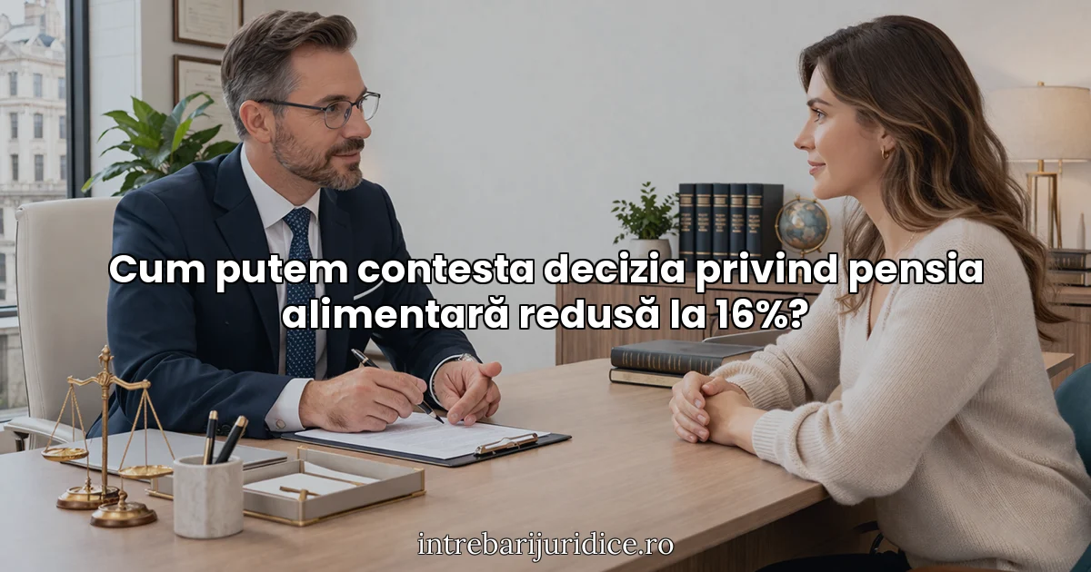 Cum putem contesta decizia privind pensia alimentară redusă la 16%?