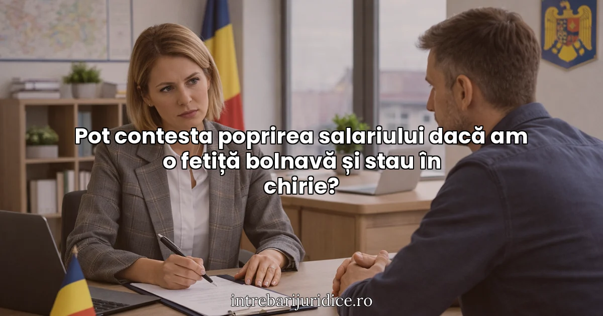 Pot contesta poprirea salariului dacă am o fetiță bolnavă și stau în chirie?