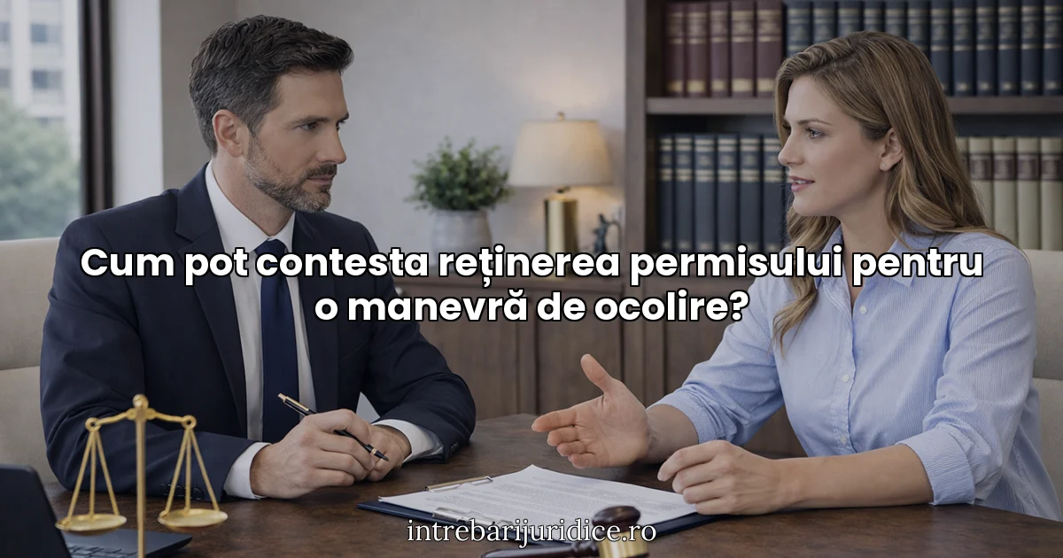 Cum pot contesta reținerea permisului pentru o manevră de ocolire?