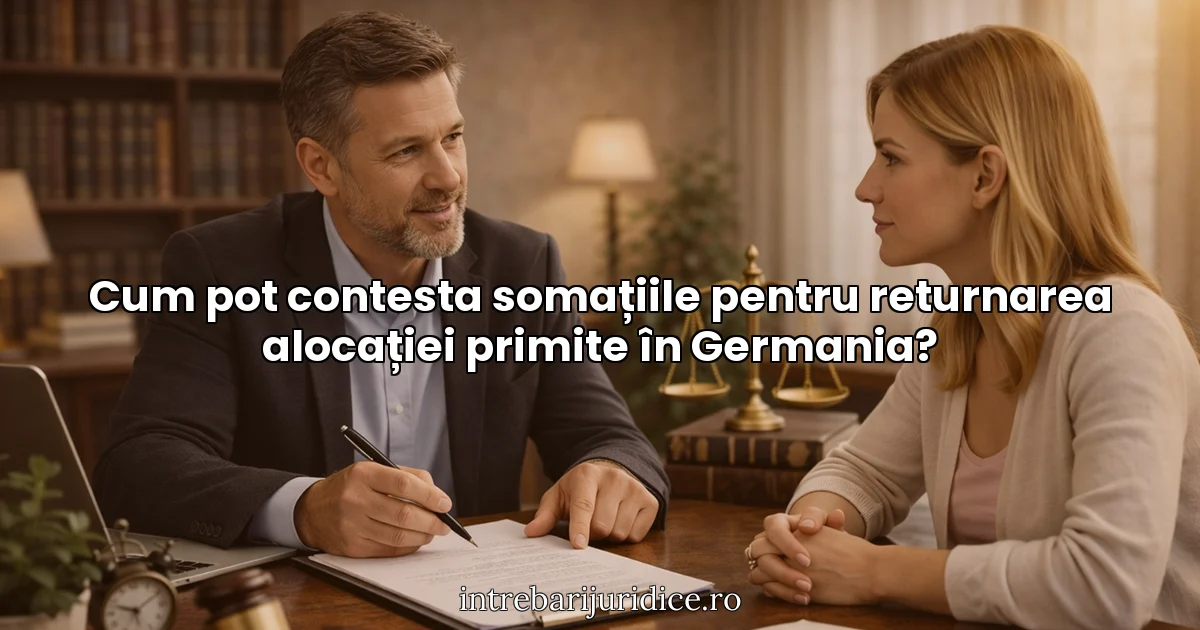 Cum pot contesta somațiile pentru returnarea alocației primite în Germania?
