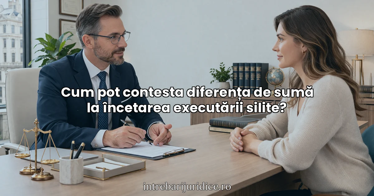 Cum pot contesta diferența de sumă la încetarea executării silite?